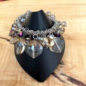 Cha Cha Bracelet with crystals Handmade Multi colour